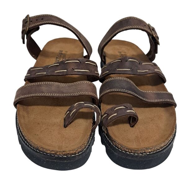 Naot Leather Boho Grunge Casual Slide Slip On Sandals Size 40 US 9 Brown - Picture 4 of 13